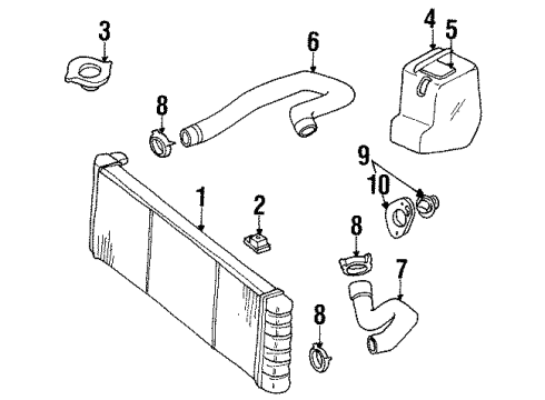 1998 Jeep Cherokee Radiator & Components Engine Cooling Radiator Diagram for 52080104AC