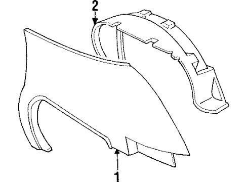 1993 Pontiac Trans Sport Fender & Components Liner-Front Wheelhouse Panel Diagram for 10210071