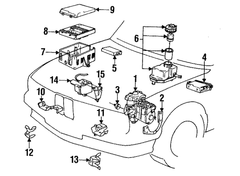 1988 BMW 325 Anti-Lock Brakes Relay, Valve Control, Hydraulic.Modulator Abs Diagram for 34511154919