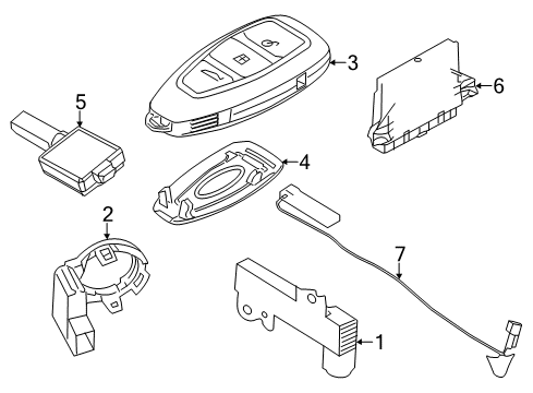 2017 Ford Focus Keyless Entry Components Keyboard Actuator Diagram for F1EZ-14A626-AA