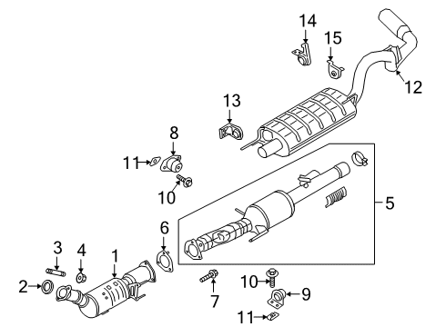 2019 Ford F-150 Exhaust Components Converter & Pipe Gasket Diagram for JL3Z-5E241-A