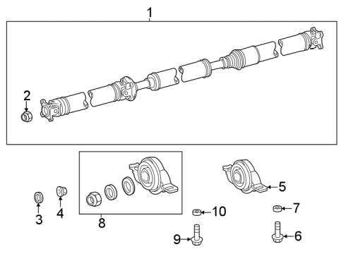 2021 Toyota Avalon Drive Shaft - Rear Rear Support Bolt Diagram for 90119-A0246