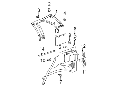 Diagram for 2002 Toyota RAV4 Interior Trim - Quarter Panels 