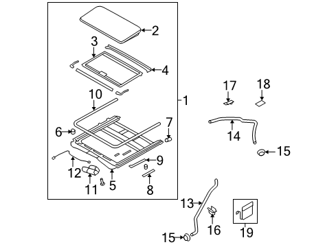 2012 Hyundai Genesis Sunroof Pad-Roof Rail Diagram for 84184-37000