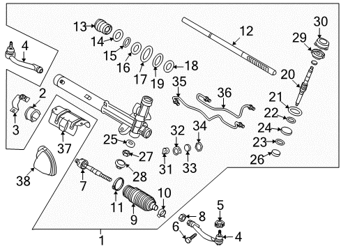 2009 Kia Optima Steering Column & Wheel, Steering Gear & Linkage Snap Ring Cap Diagram for 0K55232121