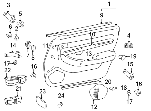 2004 Hyundai XG350 Front Door Power Window Sub-Switch Assembly Diagram for 93576-39701-LK