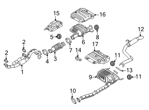 2014 Kia Sedona Exhaust Components Gasket-Exhaust Pipe Diagram for 287644D600