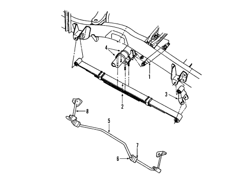 2002 Dodge Dakota Rear Suspension Components, Stabilizer Bar Rear Leaf Spring Diagram for 52106365AD