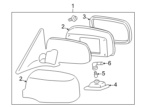 2001 Lexus LS430 Outside Mirrors Mirror Assy, Outer Rear View, RH Diagram for 87910-50462-D0