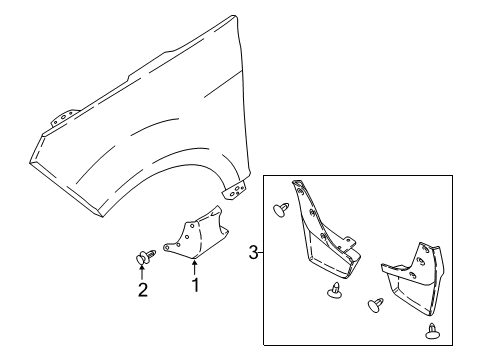 2018 Ford EcoSport Exterior Trim - Fender Lower Molding Diagram for CN1Z-16A038-CA