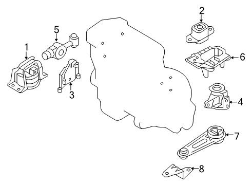 2009 Nissan Cube Engine & Trans Mounting Front Engine Mounting Bracket, Driver Side Diagram for 11253-ED100