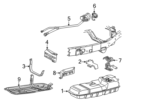1998 Ford Explorer Senders Support Bracket Diagram for F67Z-9046-AA