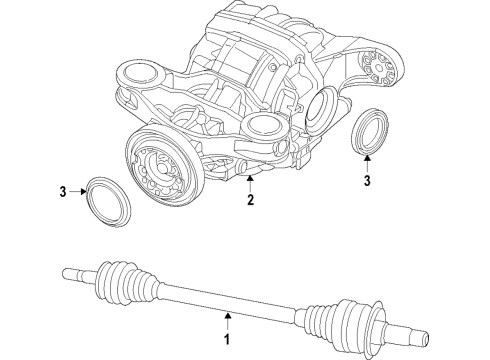 2021 Ford Explorer Rear Axle, Drive Axles, Propeller Shaft Outer Seal Diagram for L1MZ-4676-B
