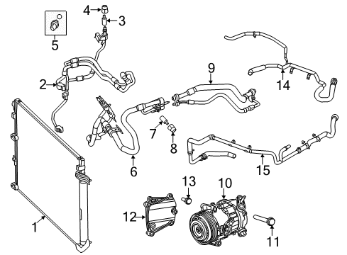 2017 Chrysler 200 Air Conditioner Hose-Heater Supply Diagram for 68104966AB