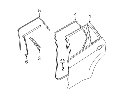 2010 BMW X6 Rear Door Seal, Closing Panel, Right Diagram for 51357179406