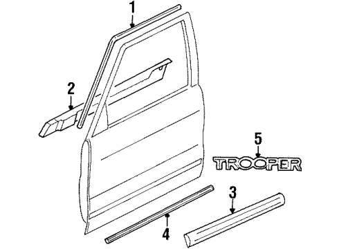 2001 Isuzu Trooper Exterior Trim - Front Door Nameplate Diagram for 89780-52182