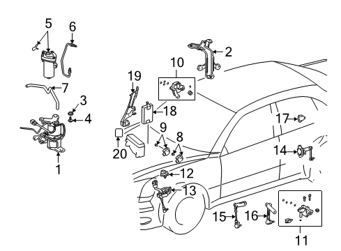 2006 Lexus LS430 Auto Leveling Components Sensor Sub-Assembly, Height Control Diagram for 89406-50080
