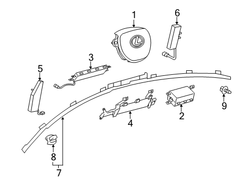 2020 Lexus GS F Air Bag Components Spiral Cable Sub-Assembly Diagram for 84307-30300