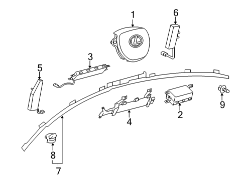 2015 Lexus GS450h Air Bag Components Sensor, Side Air Bag Diagram for 89831-68030