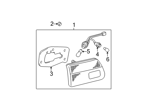 2000 Toyota Sienna Bulbs Combo Lamp Assembly Diagram for 81680-08010