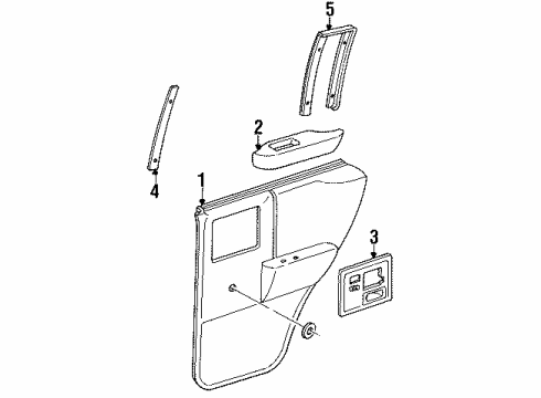 1992 Chevrolet S10 Blazer Interior Trim - Rear Door Armrest Asm-Rear Side Door Trim Panel - RH Diagram for 15634798