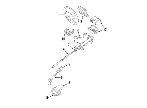 2002 Toyota Prius Steering Column & Wheel, Steering Gear & Linkage Steering Wheel Diagram for 45100-47021-B0