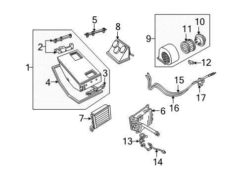 1995 Dodge B2500 Auxiliary Heater & A/C Valve Auxiliary Heater Wat Diagram for 4361017