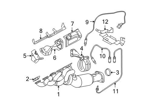 2007 BMW M5 Powertrain Control Lambda-Probe Bracket Diagram for 12527835466