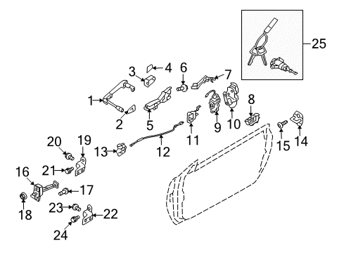 2011 Hyundai Genesis Coupe Door & Components Door Handle Assembly, Exterior Diagram for 82651-2M210-NAA