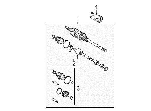 2006 Toyota Sienna Drive Axles - Front Boot Kit Diagram for 04438-08060