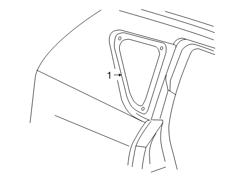 2008 Jeep Compass Quarter Panel - Glass & Hardware Glass-Quarter Window Diagram for 5191235AD