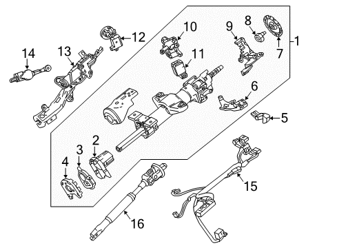 2015 Cadillac Escalade Ignition Lock Power Switch Diagram for 84510071