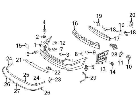 2012 Hyundai Genesis Parking Aid Ultrasonic Sensor Assembly-Bws Diagram for 95720-3M000-PUE