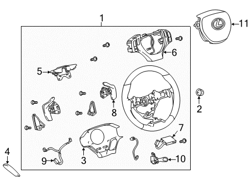 2015 Lexus RX350 Steering Column & Wheel, Steering Gear & Linkage Switch Assembly, Steering Diagram for 84250-0E230