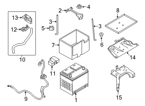 2020 Nissan Murano Battery Frame-Battery Fix Diagram for 24420-KA10A