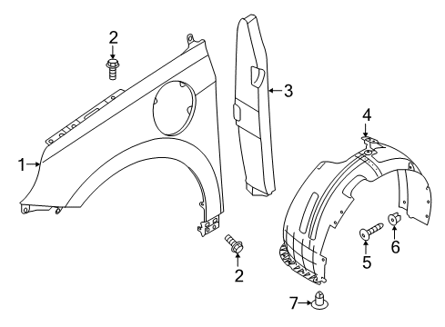2020 Hyundai Ioniq Fender & Components Front Wheel Guard Assembly, Right Diagram for 86812-G2000
