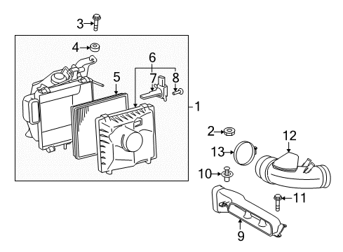 2009 Lexus IS F Air Intake Cleaner Assy, Air W/Element Diagram for 17700-38151