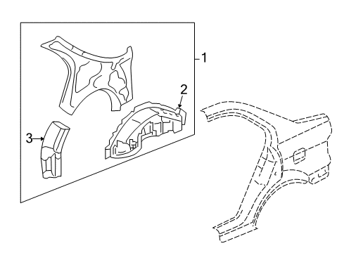 2004 Honda Civic Inner Structure - Quarter Panel Wheelhouse, L. RR. Diagram for 64730-S5B-A00ZZ