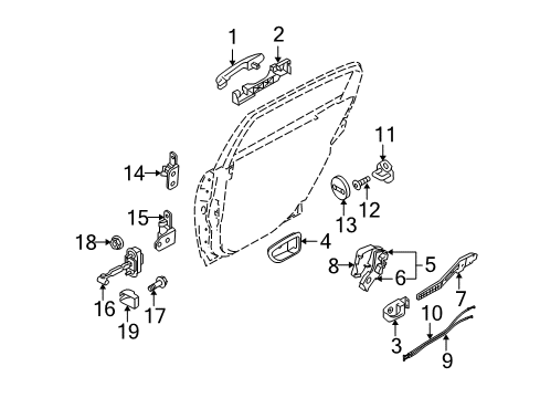 2008 Kia Amanti Rear Door Rod Assembly-Rear Door SAFET Diagram for 814923F000