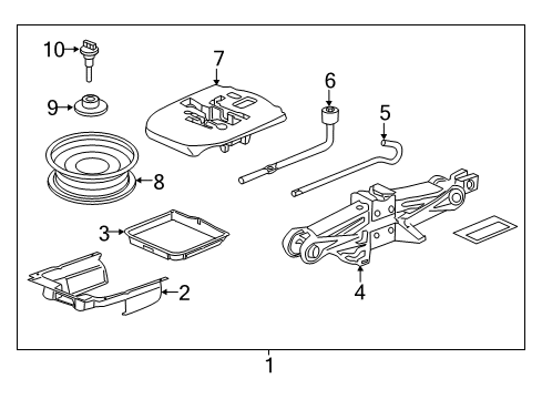 2013 Acura TSX Jack & Components Wrench, Wheel Diagram for 89211-SYP-003