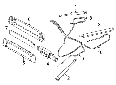 2004 BMW 645Ci Convertible Top Set Of Cables, Folding Top Flap Left Diagram for 54347154637