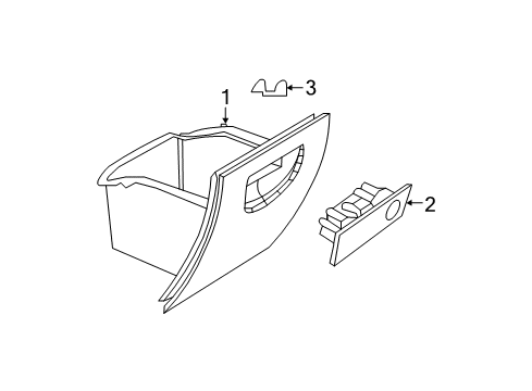 2016 Jeep Wrangler Glove Box Latch-GLOVEBOX Door Diagram for 1JK83DX9AC