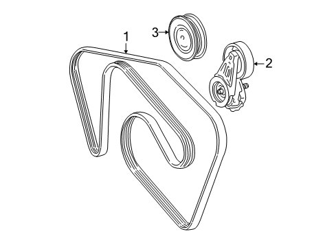 2004 Lincoln LS Belts & Pulleys Belt Tensioner Diagram for 4R8Z-6B209-AA