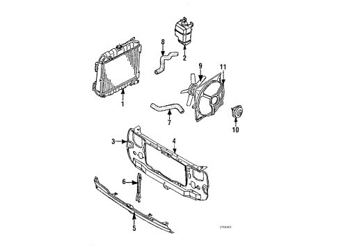 1985 Nissan Pulsar NX Radiator & Components, Cooling Fan SHROUD Radiator Diagram for 21483-04A10