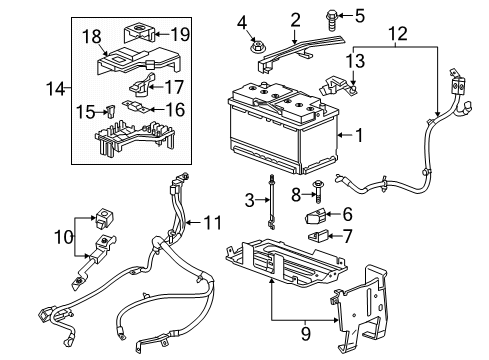2018 Cadillac XT5 Battery Negative Cable Diagram for 84461733