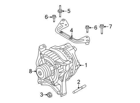 2010 Ford F-150 Alternator Bracket Stud Diagram for -N807691-S437