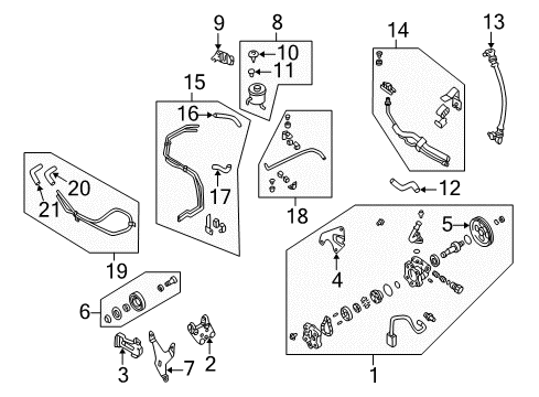 2001 Nissan Altima P/S Pump & Hoses, Steering Gear & Linkage Hose-Return, Power Steering Diagram for 49725-1Z200