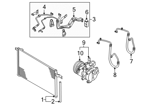 2009 Kia Rio Air Conditioner Reman Compressor Assembly Diagram for 977011G010DR