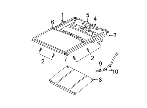 2002 Chrysler PT Cruiser Sunroof Module-Overhead Console Diagram for TB77MF1AK