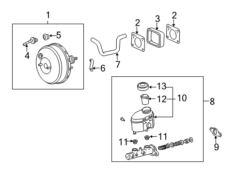 2004 Toyota Tacoma Hydraulic System Reservoir Assembly Diagram for 47220-0C010